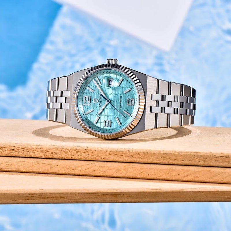 Pagani Design YS027 Men's Automatic Watch - Stainless Steel, Waterproof, Sky Blue Dial - Image 4